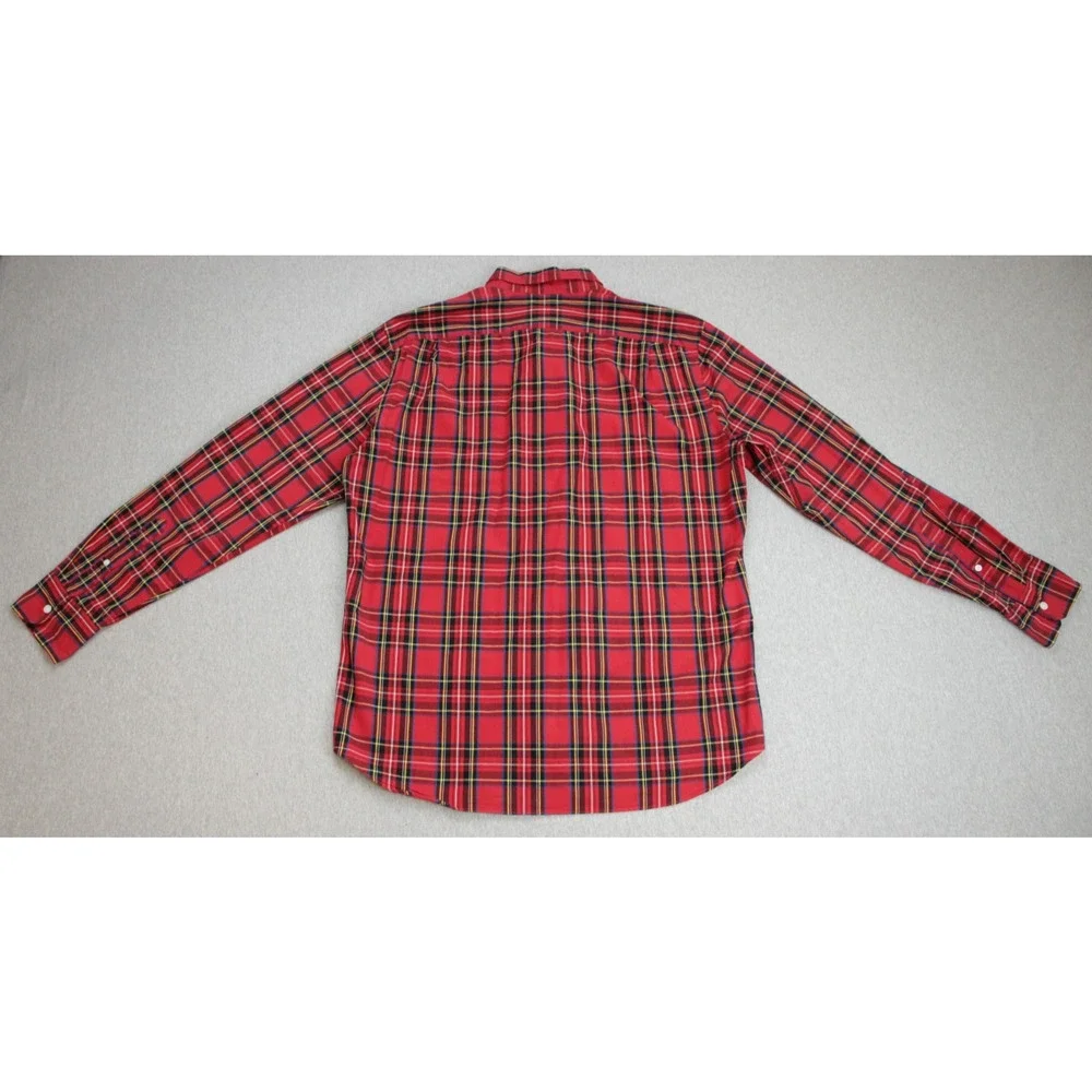 J Crew Shirt Mens Size Large Plaid Long Sleeve Slim Fit Flex‎ Washed Button-Down
